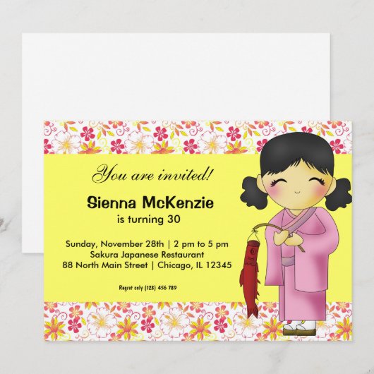 thema Japanse feestdag Kaart (Voorkant / Achterkant)