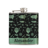 Thema kleine steampunk Verdigris - Luchtschip Aang Heupfles (Voorkant)