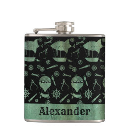 Thema kleine steampunk Verdigris - Luchtschip Aang Heupfles