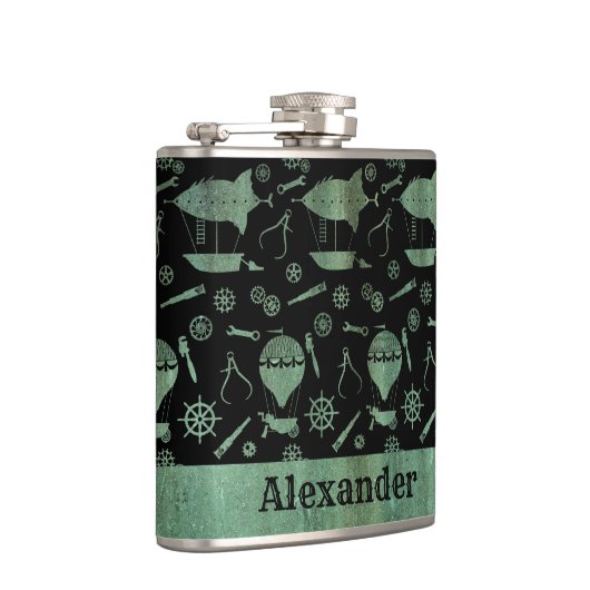 Thema kleine steampunk Verdigris - Luchtschip Aang Heupfles (Rechts)