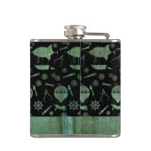 Thema kleine steampunk Verdigris - Luchtschip Aang Heupfles (Achterkant)