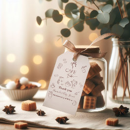 Thema koffie Beige Café Bebe Brouwende babyborrel Cadeaulabel