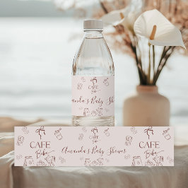 Thema koffie Beige Café Bebe Brouwende babyborrel Waterfles Etiket