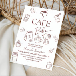 Thema koffie Boog Cafe Bebe Brouwende babyborrel Kaart