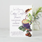 Thema koffie koppel shower uitnodiging (Staand voorkant)