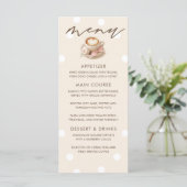 Thema Latte Koffie Baby Shower Menu Kaarten (Staand voorkant)