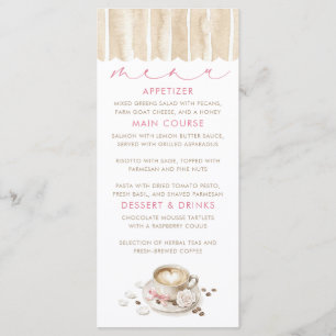 Thema Latte Koffie Baby Shower Menu Kaarten
