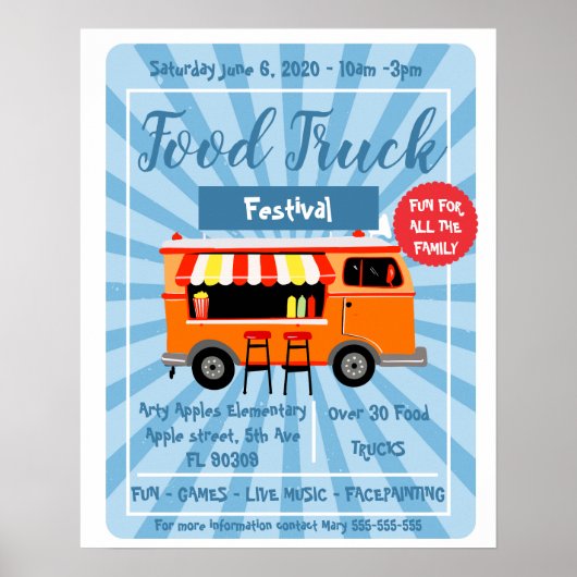 thema " levensmiddelenvrachtwagen " ( flyer en pos poster (Voorkant)