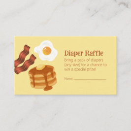 Thema Luier Raffle Ticket voor Ontbijt Brunch Informatiekaartje
