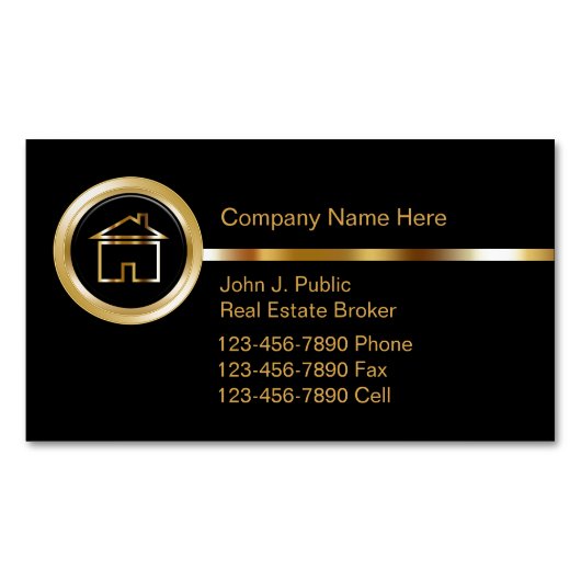 Thema makelaar in onroerend goed visitekaartje magneet (Voorkant)