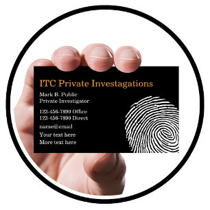 Thema met vingerafdruk voor privédetective visitekaartje
