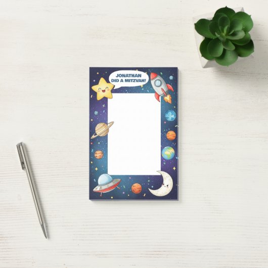 Thema Mitzwa in de ruimte gepersonaliseerd Post-it® Notes (Kantoor)