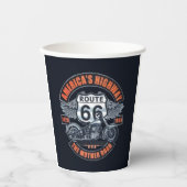 Thema: Motorfiets en Route 66 Papieren Bekers (Voorkant)