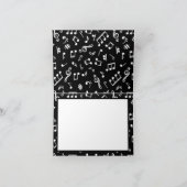 Thema Musicien voor zwart-witmuziek Bedankkaart (Binnen)