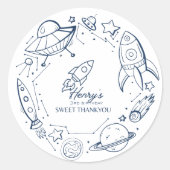 Thema: naar de ruimte ronde sticker (Voorkant)