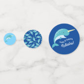 Thema Narwhals Ocean Cute 1st Birthday Confetti (Voorkanten)