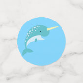 Thema Narwhals Ocean Cute 1st Birthday Confetti (Kleine voorkant)