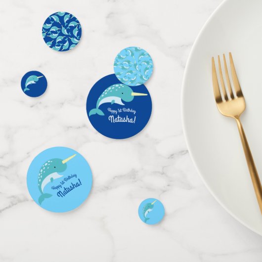 Thema Narwhals Ocean Cute 1st Birthday Confetti (Groep)