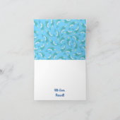 Thema Narwhals Ocean Cute 1st Birthday Kaart (Binnen)