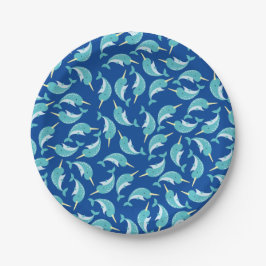 Thema Narwhals Ocean Cute 1st Birthday Papieren Bordje