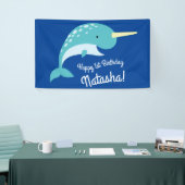 Thema Narwhals Ocean Cute 1st Birthday Spandoek (Beurs)