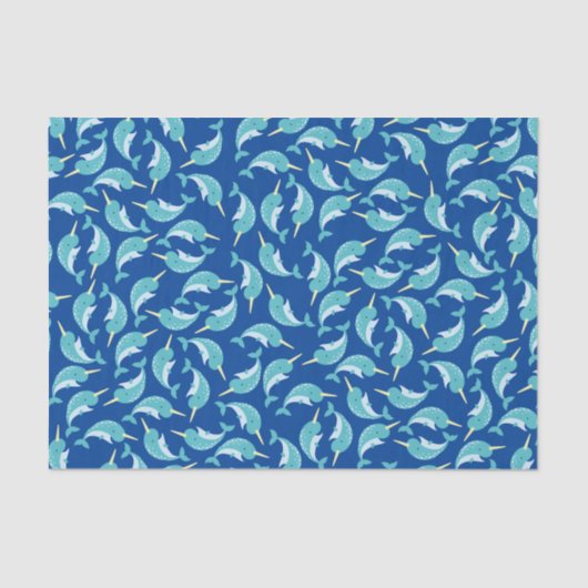 Thema Narwhals Ocean Cute 1st Birthday Tissuepapier (Voorkant)