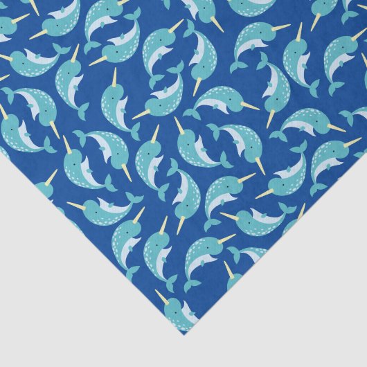 Thema Narwhals Ocean Cute 1st Birthday Tissuepapier (Detail)