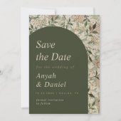 thema Natuur Floral Garden Moss Green Arch Save The Date (Voorkant)
