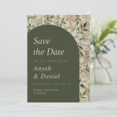  thema Natuur Floral Garden Moss Green Arch Save The Date (Staand voorkant)