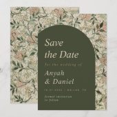 thema Natuur Floral Garden Moss Green Arch Save The Date (Voorkant / Achterkant)