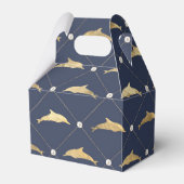  thema Nautical Navy Blue en Gold Dolphin Bedankdoosjes (Achterkant)