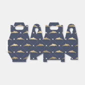  thema Nautical Navy Blue en Gold Dolphin Bedankdoosjes (Uitgevouwen)