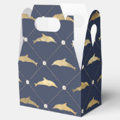  thema Nautical Navy Blue en Gold Dolphin Bedankdoosjes (Geopend)