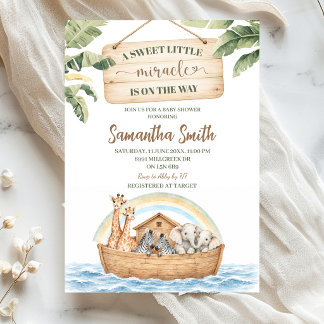 Thema Noah's Ark Een Klein Wonder Baby Shower Kaart