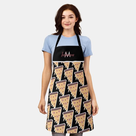 Thema op dag van de valentijn Heart Pizza Pattern  Schort (Gedragen)