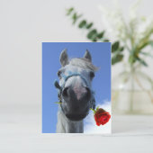 thema paard en roos briefkaart (Staand voorkant)