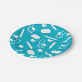 thema Papieren Borden Blauw Papieren Bordje (Gekanteld)