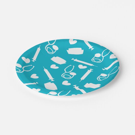 thema Papieren Borden Blauw Papieren Bordje (Gekanteld)