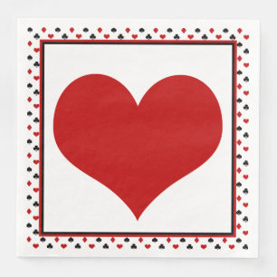 thema Pokerkaart Rood hart Servet