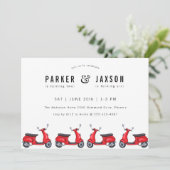 Thema 'Red Moped Scooter' Kaart (Staand voorkant)