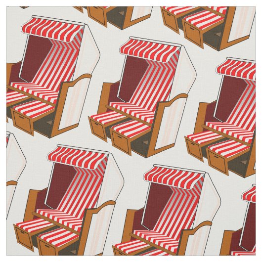 Thema 'Red & White Beach Chairs' Stof (Swatch)