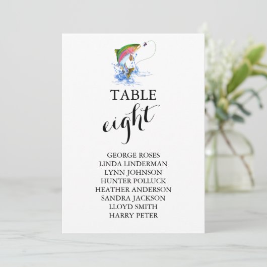 Thema regenboogforel vissen kaart (Staand voorkant)