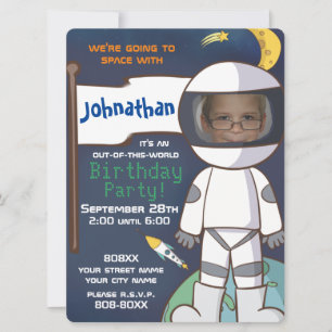 Thema Ruimte met Astronaut Aangepaste Foto Kaart