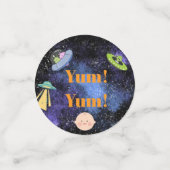Thema ruimte verjaardagsfeest confetti (Kleine voorkant)