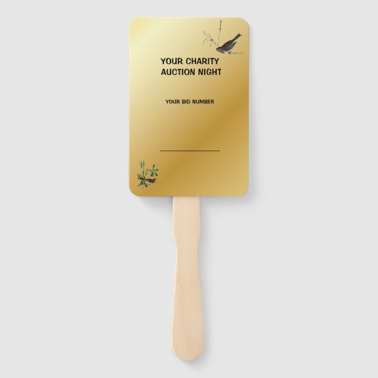 thema ' s van de luxe goudliefdadigheidsveiling va handwaaier (Achterkant)