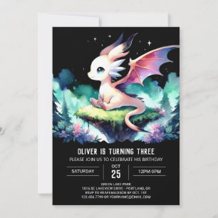 Thema Schattigee Dragon Verjaardag Kaart