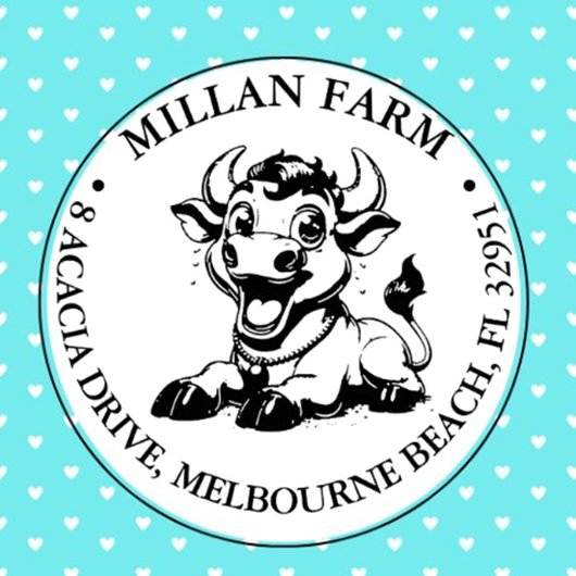 thema Schattigee Koe Zelfinktende Stempel