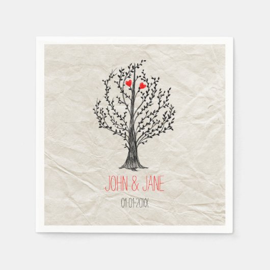 Thema structuur en hart servet (Voorkant)