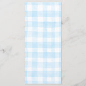 Thema-thee blauwe geruite patroon menukaarten menu (Achterkant)