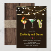 Thema-themauitnodiging voor cocktailparty kaart (Voorkant / Achterkant)